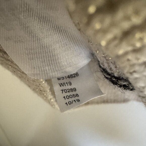 Loft Long Sleeve Sweater Womens S Pullover Multicolor Metallic Striped Holiday - Picture 4 of 5